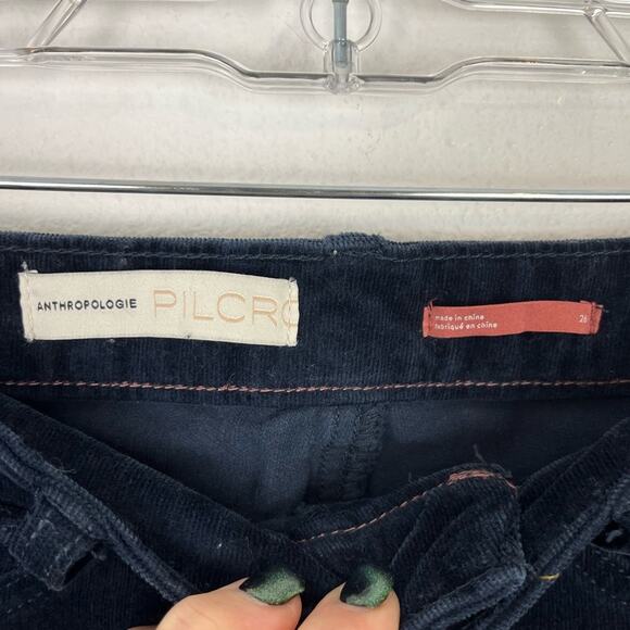 Anthropologie Pilcro Corduroy Jeans Pants Navy High Rise Skinny Button Fly 26 - Picture 8 of 9